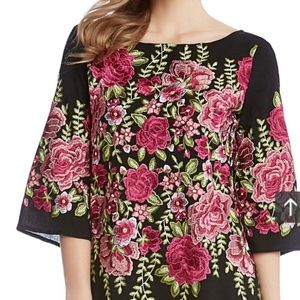 Embroidered Boat-Neck Top